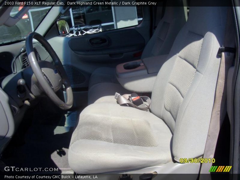 Dark Highland Green Metallic / Dark Graphite Grey 2003 Ford F150 XLT Regular Cab