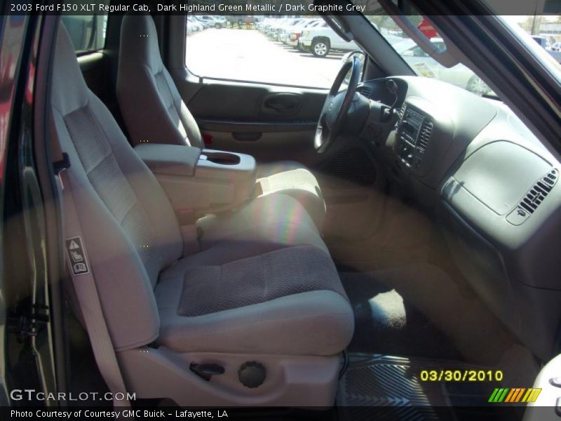 Dark Highland Green Metallic / Dark Graphite Grey 2003 Ford F150 XLT Regular Cab