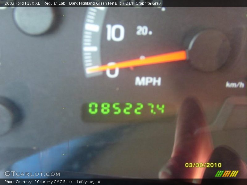 Dark Highland Green Metallic / Dark Graphite Grey 2003 Ford F150 XLT Regular Cab