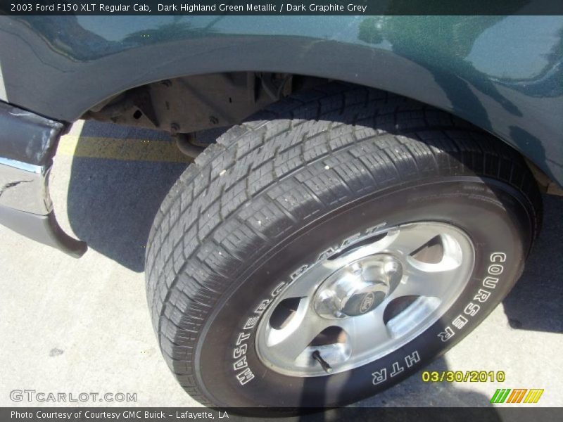 Dark Highland Green Metallic / Dark Graphite Grey 2003 Ford F150 XLT Regular Cab