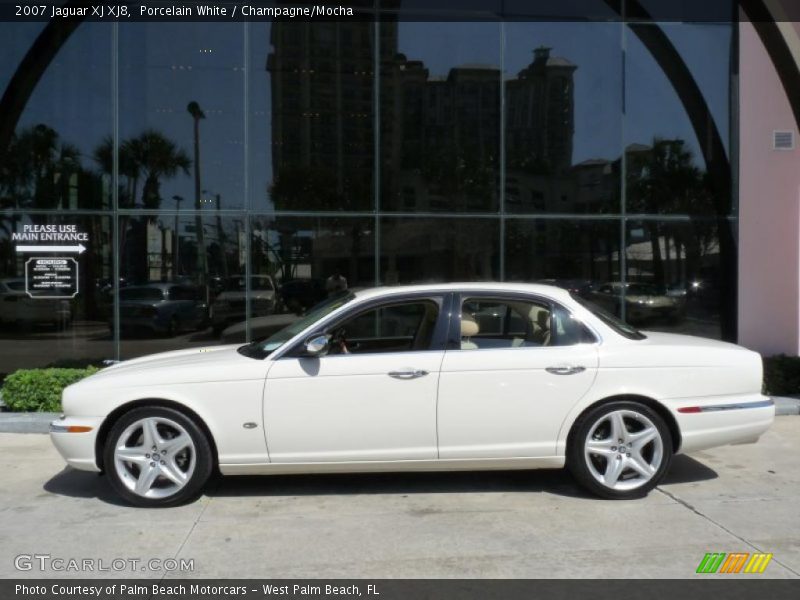 Porcelain White / Champagne/Mocha 2007 Jaguar XJ XJ8