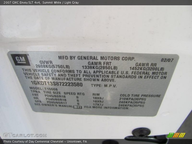 Summit White / Light Gray 2007 GMC Envoy SLT 4x4