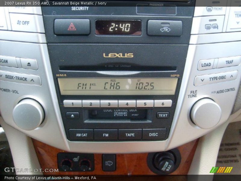 Savannah Beige Metallic / Ivory 2007 Lexus RX 350 AWD
