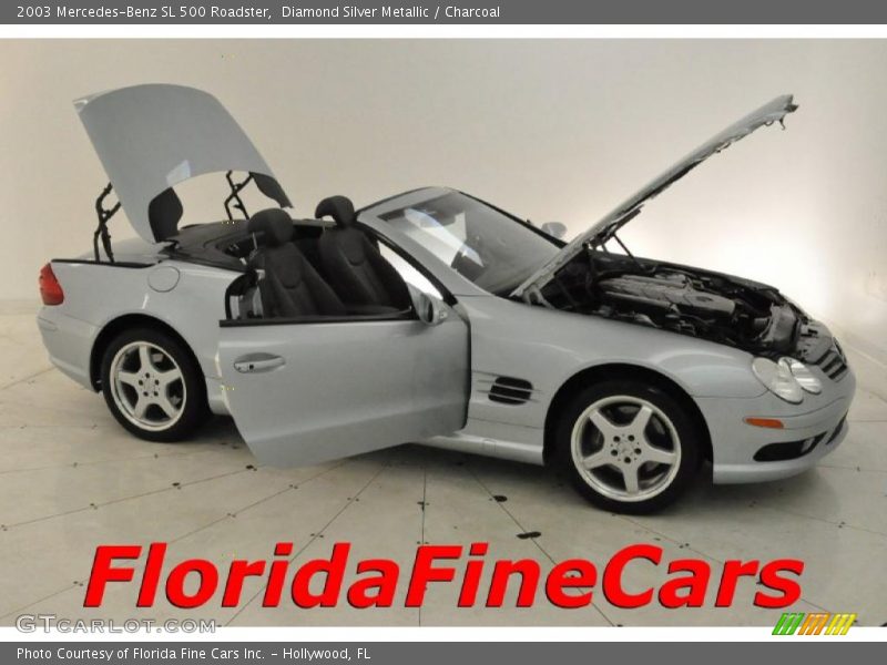 Diamond Silver Metallic / Charcoal 2003 Mercedes-Benz SL 500 Roadster