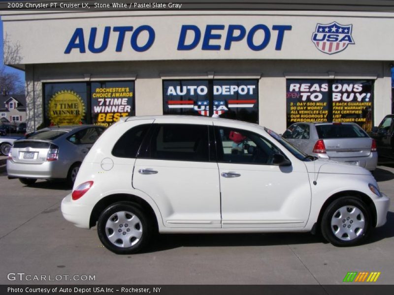 Stone White / Pastel Slate Gray 2009 Chrysler PT Cruiser LX