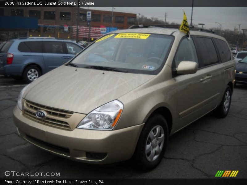 Sunset Gold Metallic / Beige 2008 Kia Sedona LX