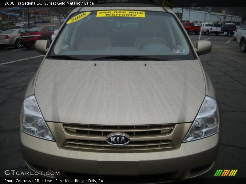 Sunset Gold Metallic / Beige 2008 Kia Sedona LX