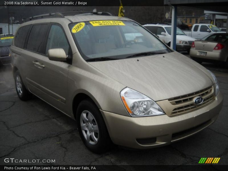 Sunset Gold Metallic / Beige 2008 Kia Sedona LX