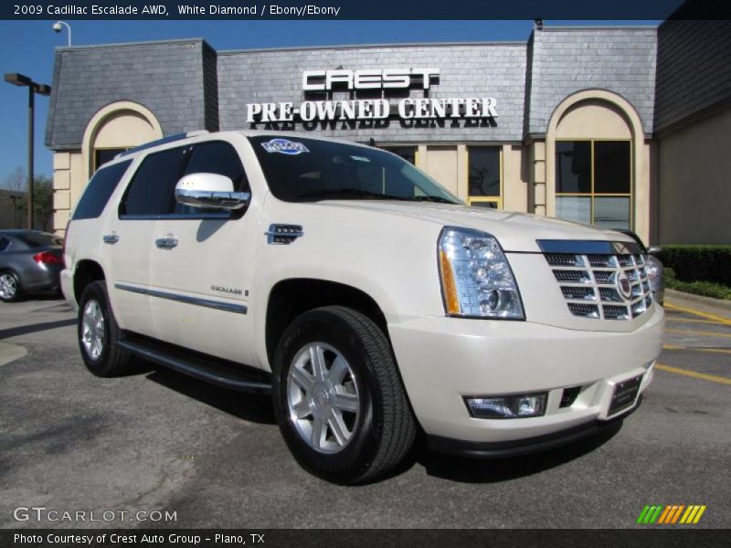 White Diamond / Ebony/Ebony 2009 Cadillac Escalade AWD