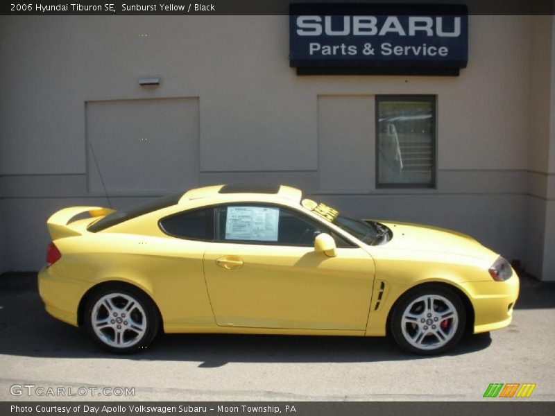 Sunburst Yellow / Black 2006 Hyundai Tiburon SE
