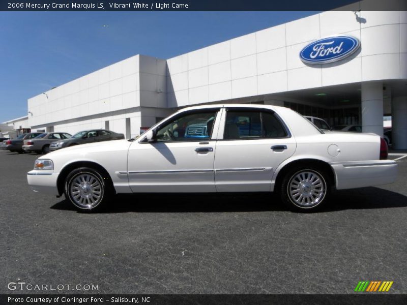 Vibrant White / Light Camel 2006 Mercury Grand Marquis LS