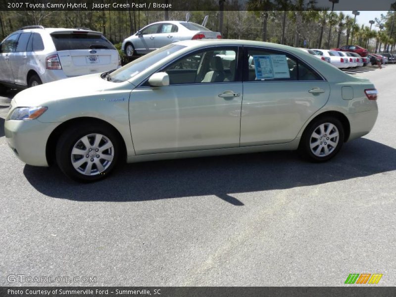 Jasper Green Pearl / Bisque 2007 Toyota Camry Hybrid