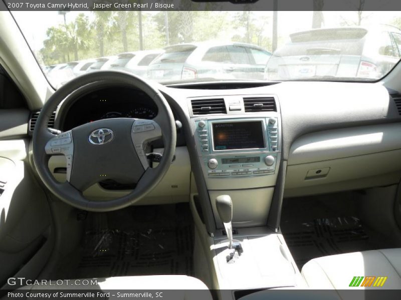 Jasper Green Pearl / Bisque 2007 Toyota Camry Hybrid