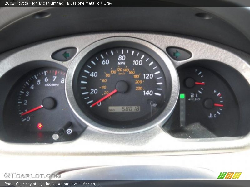 Bluestone Metallic / Gray 2002 Toyota Highlander Limited
