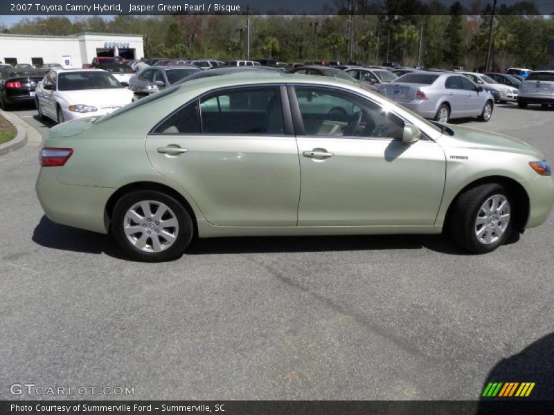 Jasper Green Pearl / Bisque 2007 Toyota Camry Hybrid