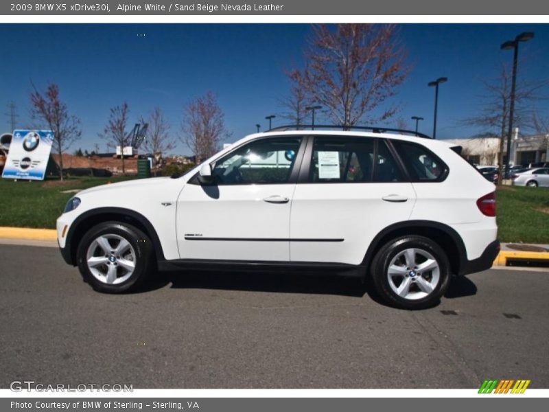Alpine White / Sand Beige Nevada Leather 2009 BMW X5 xDrive30i