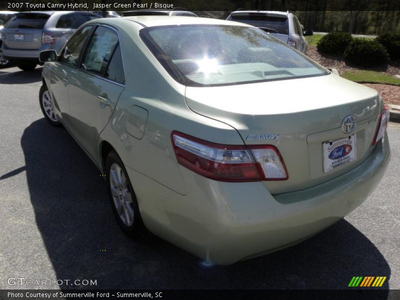 Jasper Green Pearl / Bisque 2007 Toyota Camry Hybrid