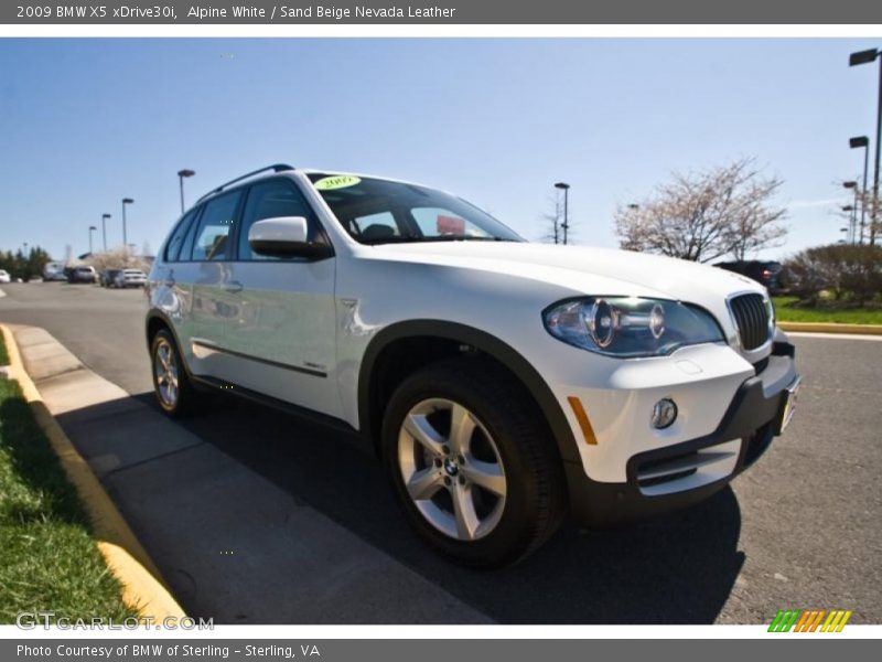 Alpine White / Sand Beige Nevada Leather 2009 BMW X5 xDrive30i