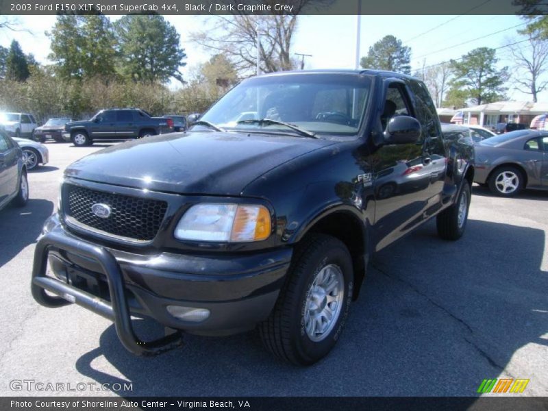 Black / Dark Graphite Grey 2003 Ford F150 XLT Sport SuperCab 4x4