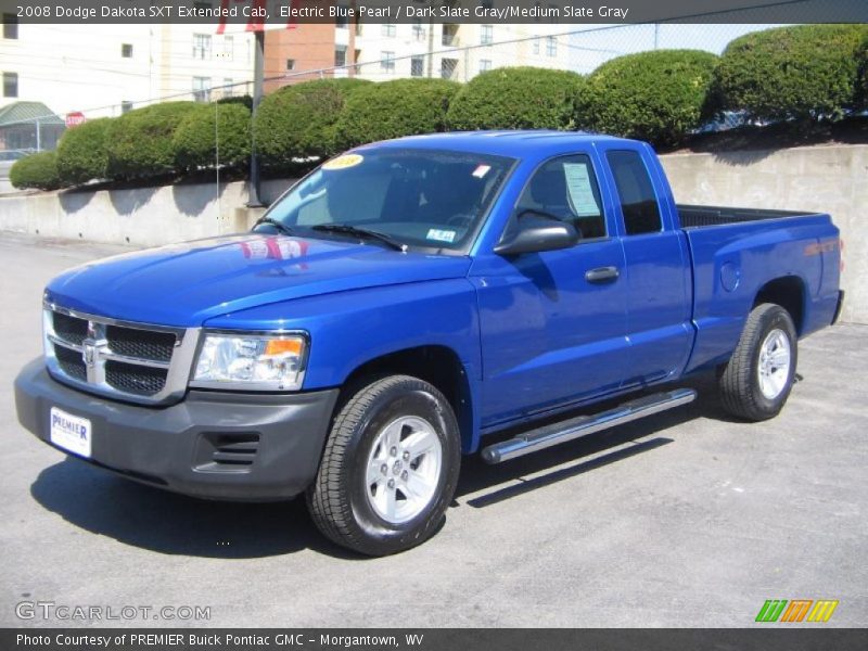 Electric Blue Pearl / Dark Slate Gray/Medium Slate Gray 2008 Dodge Dakota SXT Extended Cab