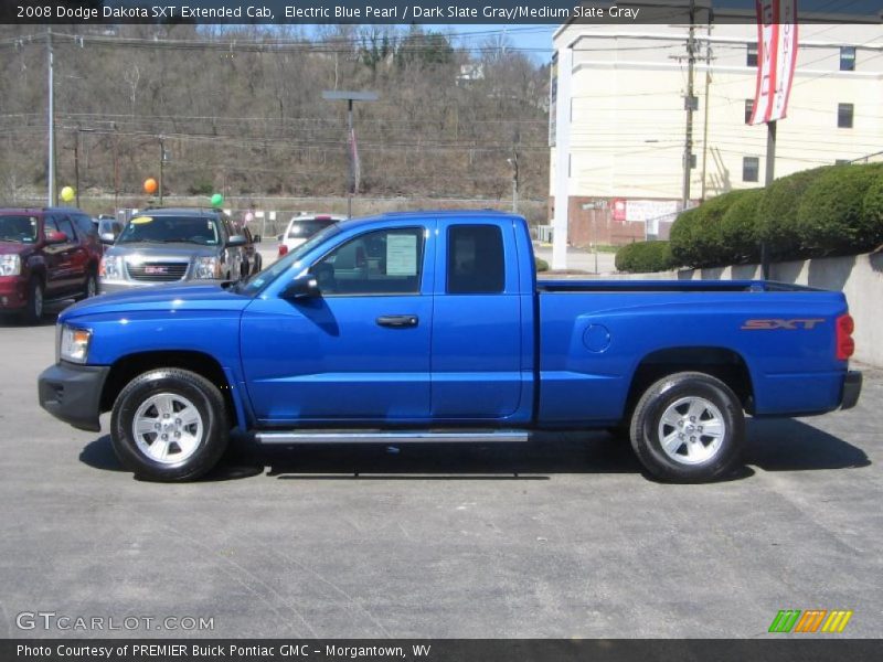 Electric Blue Pearl / Dark Slate Gray/Medium Slate Gray 2008 Dodge Dakota SXT Extended Cab