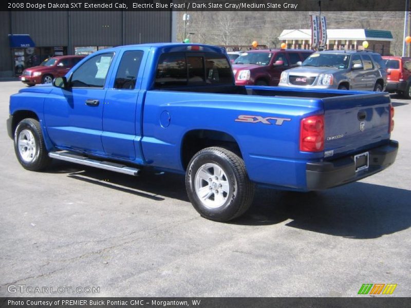 Electric Blue Pearl / Dark Slate Gray/Medium Slate Gray 2008 Dodge Dakota SXT Extended Cab