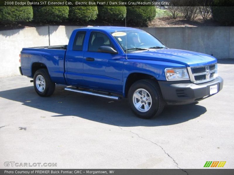 Electric Blue Pearl / Dark Slate Gray/Medium Slate Gray 2008 Dodge Dakota SXT Extended Cab