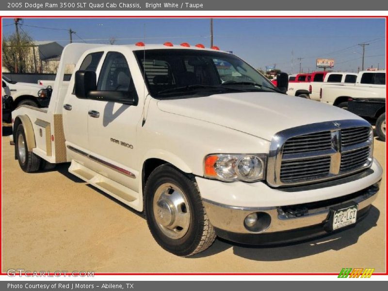 Bright White / Taupe 2005 Dodge Ram 3500 SLT Quad Cab Chassis