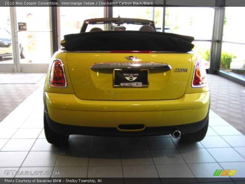 Interchange Yellow / Checkered Carbon Black/Black 2010 Mini Cooper Convertible