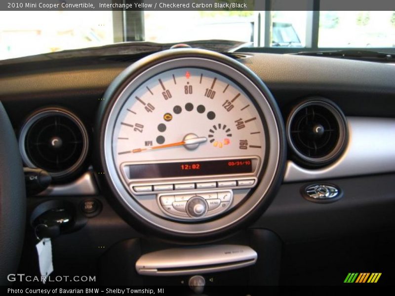 Interchange Yellow / Checkered Carbon Black/Black 2010 Mini Cooper Convertible