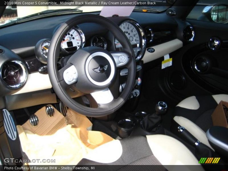 Midnight Black Metallic / Ray Cream Leather/Carbon Black 2010 Mini Cooper S Convertible