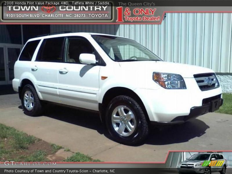 Taffeta White / Saddle 2008 Honda Pilot Value Package 4WD