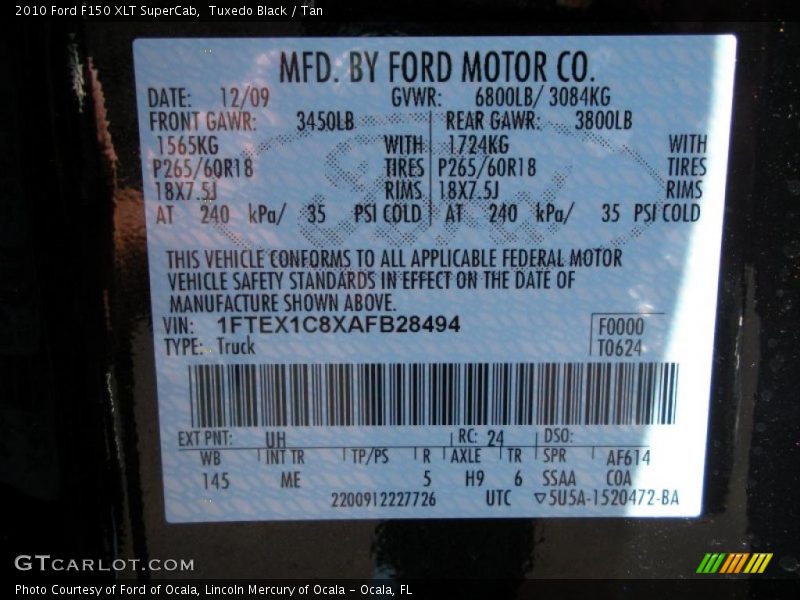 Tuxedo Black / Tan 2010 Ford F150 XLT SuperCab