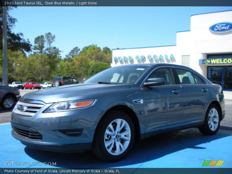 Steel Blue Metallic / Light Stone 2010 Ford Taurus SEL