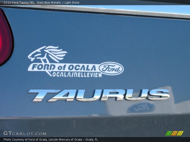 Steel Blue Metallic / Light Stone 2010 Ford Taurus SEL