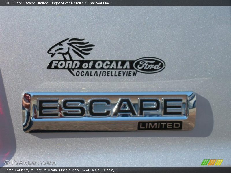 Ingot Silver Metallic / Charcoal Black 2010 Ford Escape Limited