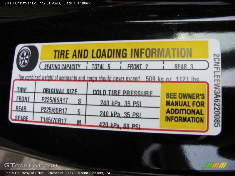 Black / Jet Black 2010 Chevrolet Equinox LT AWD