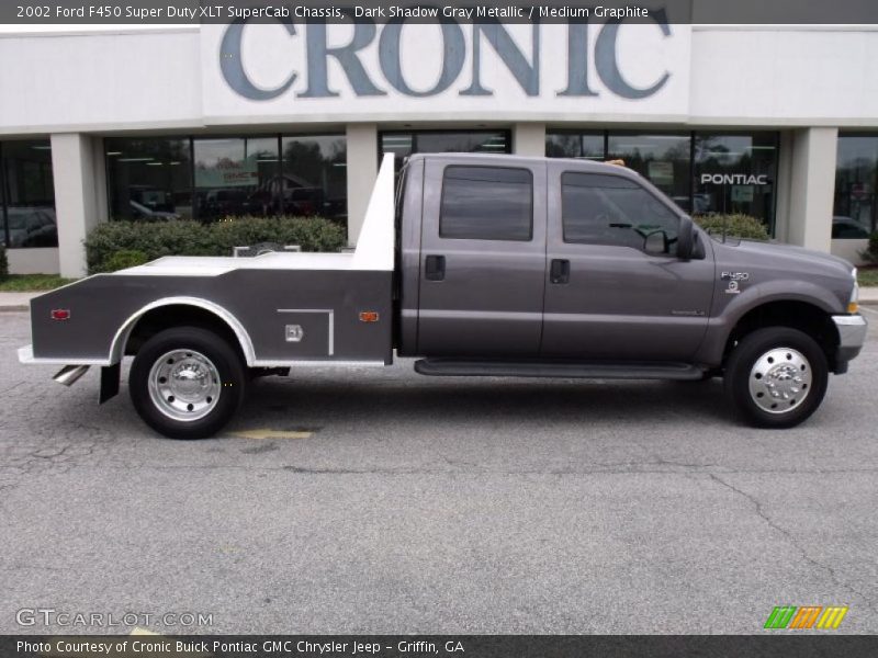 Dark Shadow Gray Metallic / Medium Graphite 2002 Ford F450 Super Duty XLT SuperCab Chassis