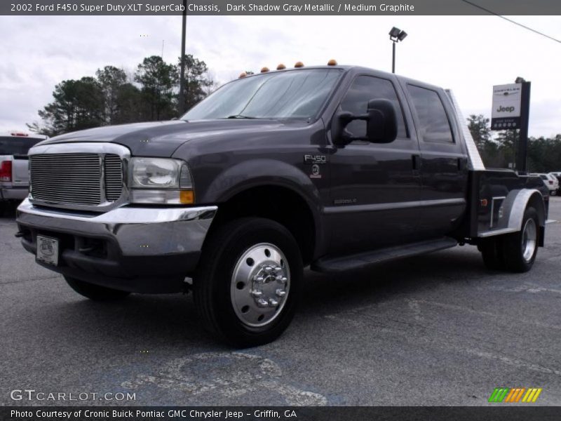 Dark Shadow Gray Metallic / Medium Graphite 2002 Ford F450 Super Duty XLT SuperCab Chassis