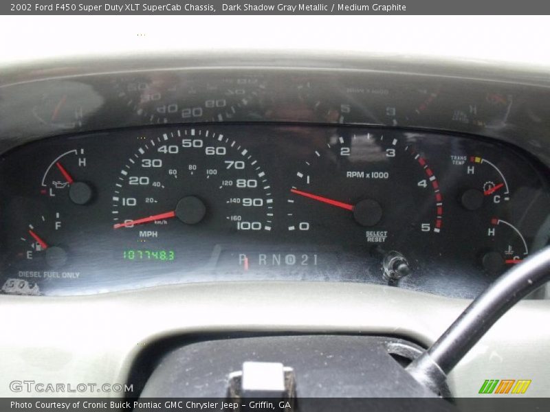 Dark Shadow Gray Metallic / Medium Graphite 2002 Ford F450 Super Duty XLT SuperCab Chassis