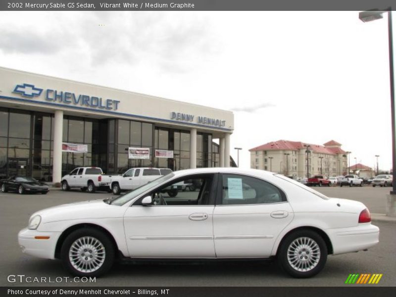 Vibrant White / Medium Graphite 2002 Mercury Sable GS Sedan