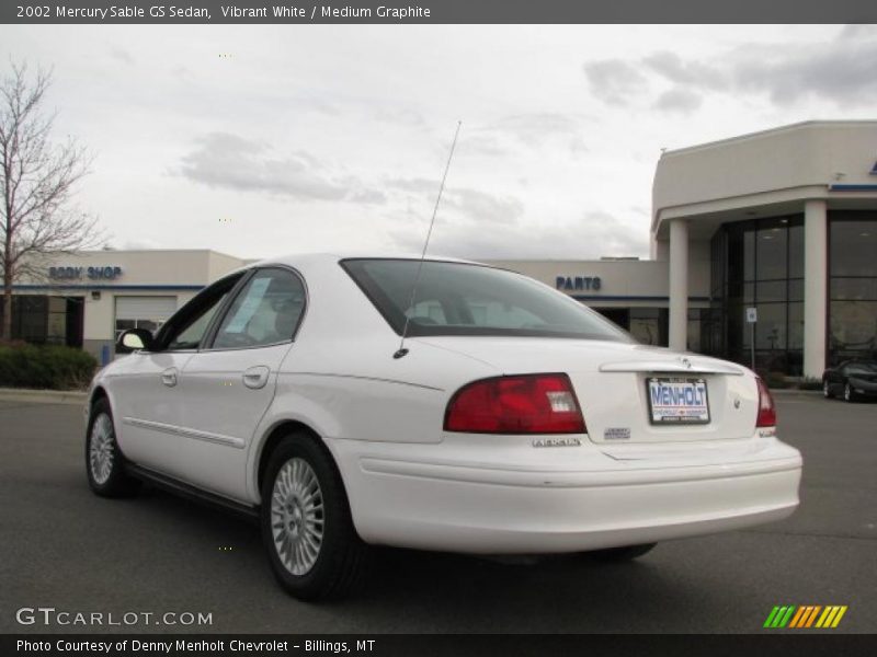 Vibrant White / Medium Graphite 2002 Mercury Sable GS Sedan