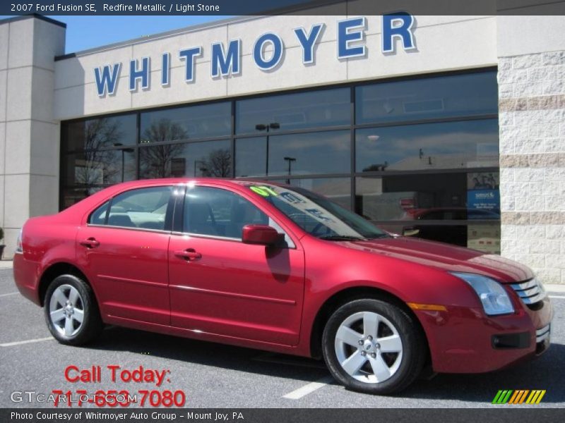 Redfire Metallic / Light Stone 2007 Ford Fusion SE