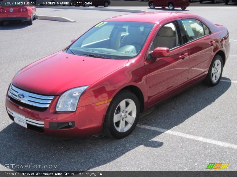 Redfire Metallic / Light Stone 2007 Ford Fusion SE