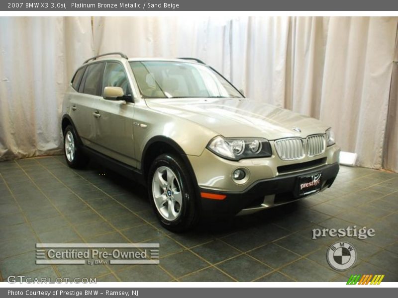 Platinum Bronze Metallic / Sand Beige 2007 BMW X3 3.0si