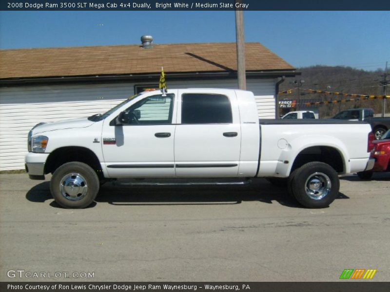 Bright White / Medium Slate Gray 2008 Dodge Ram 3500 SLT Mega Cab 4x4 Dually