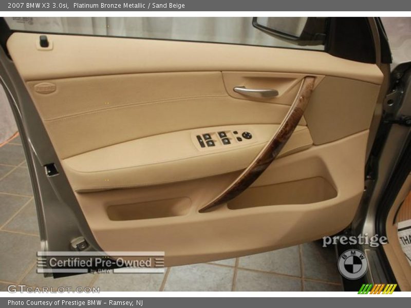 Platinum Bronze Metallic / Sand Beige 2007 BMW X3 3.0si