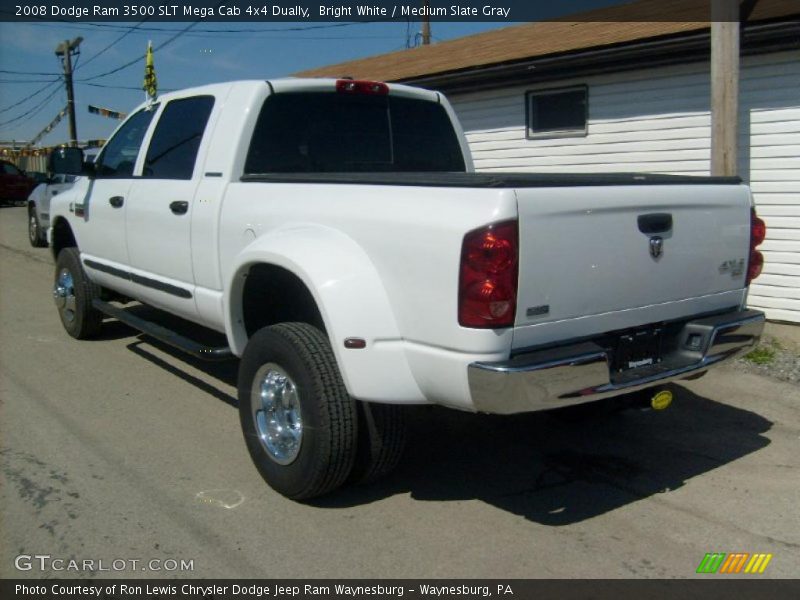 Bright White / Medium Slate Gray 2008 Dodge Ram 3500 SLT Mega Cab 4x4 Dually