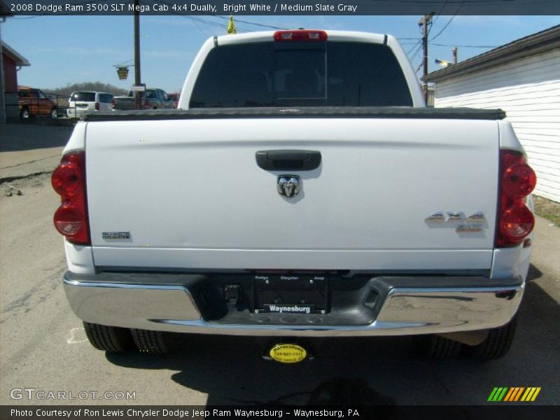 Bright White / Medium Slate Gray 2008 Dodge Ram 3500 SLT Mega Cab 4x4 Dually