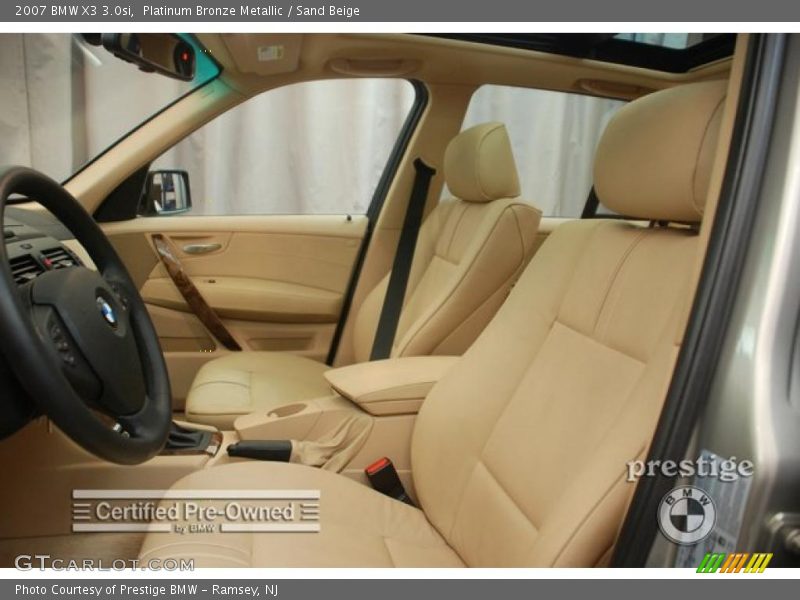Platinum Bronze Metallic / Sand Beige 2007 BMW X3 3.0si